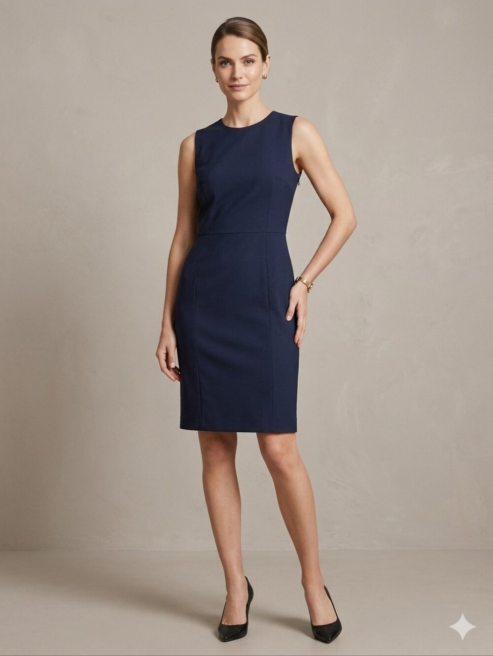Theory Vaille Navy Blue Sheath Dress